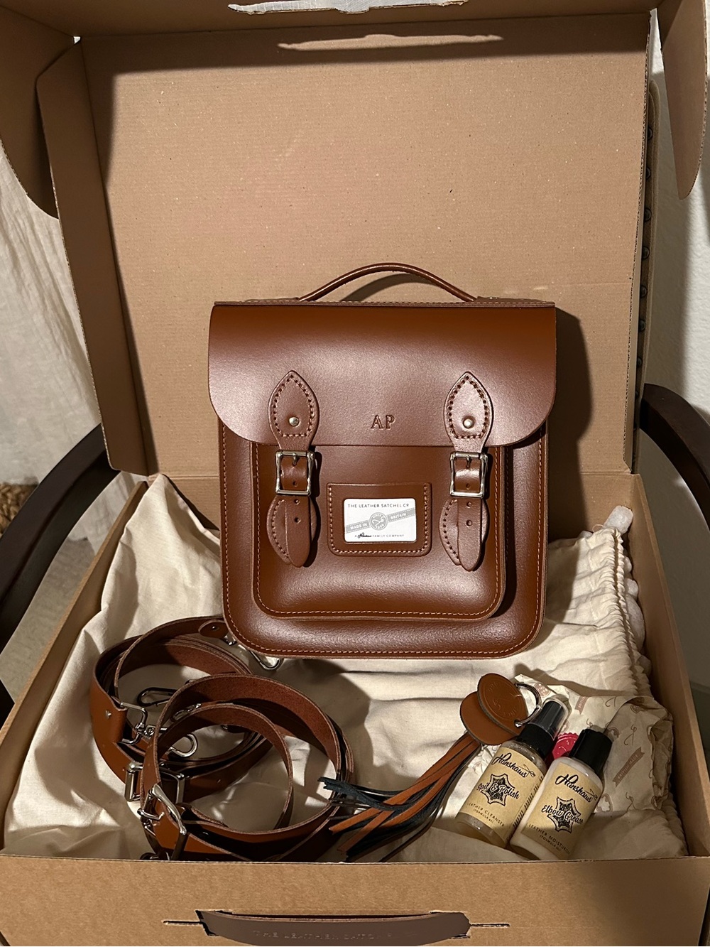 The leather Satchel Co. Small
Leather Portrait Backpack